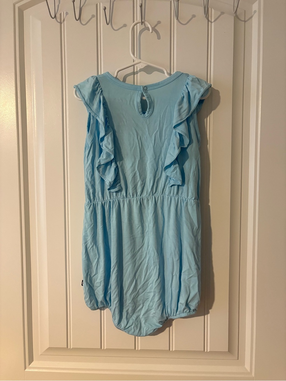 Kyte Baby Ruffle Bubble Romper in Powder - Picture 3 of 4